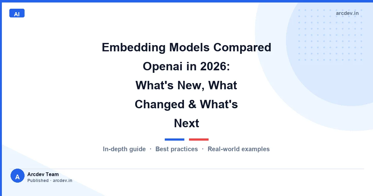 Embedding Models Compared Openai in 2026: What’s New, What Changed & What’s Next