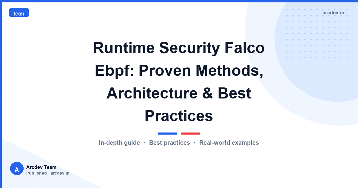 Runtime Security Falco Ebpf: Proven Methods, Architecture & Best Practices