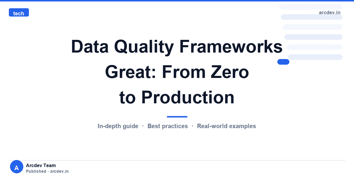 Featured image for Data Quality Frameworks Great: From Zero to Production