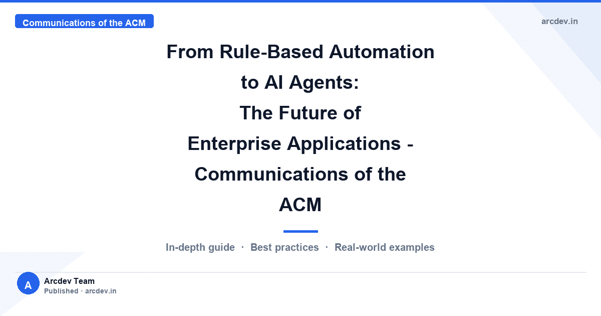 Featured image for From Rule-Based Automation to AI Agents: The Future of Enterprise Applications - Communications of the ACM