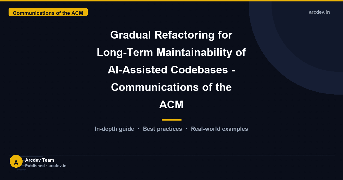 Featured image for Gradual Refactoring for Long-Term Maintainability of AI-Assisted Codebases - Communications of the ACM